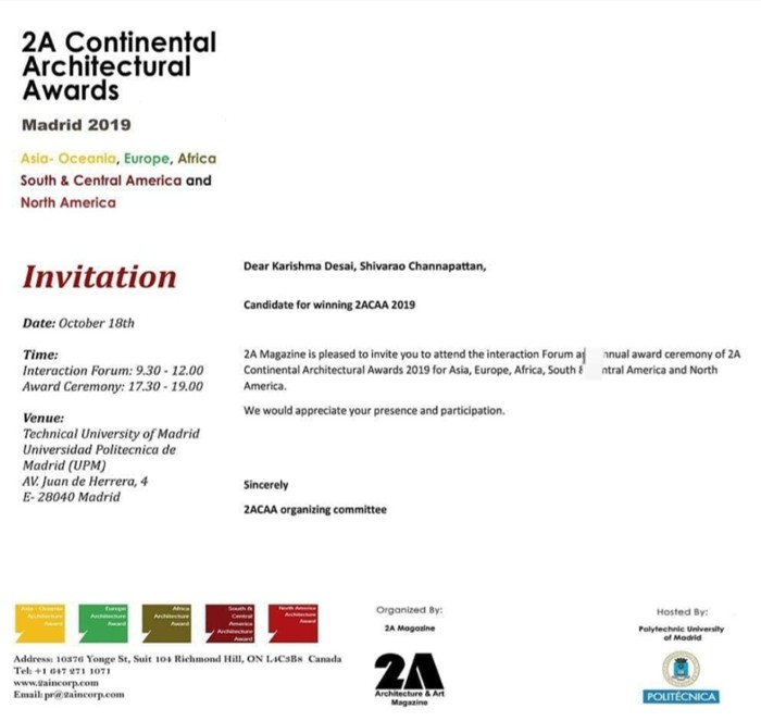 2A Continental Architectural Awards Invitation